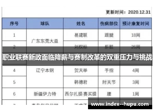 职业联赛新政面临降薪与赛制改革的双重压力与挑战